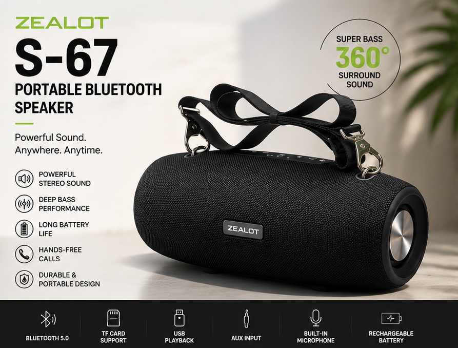 Zealot S-67 Portable Bluetooth Speaker